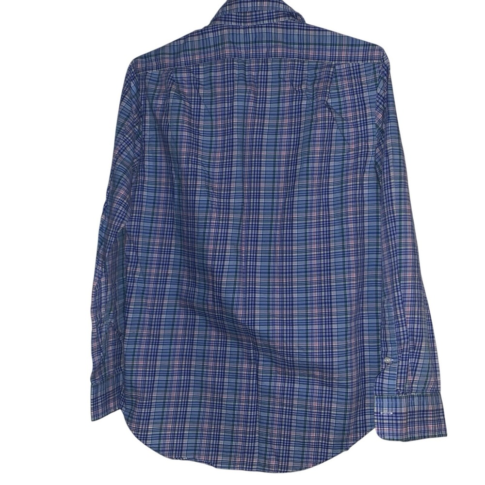 Polo Ralph Lauren Mens Blue Plaid Button Up  Shirt‎ Sz S Long Sleeve Cotton EUC - Picture 2 of 7